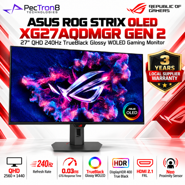 ASUS ROG Strix OLED XG27AQDMGR Gen2 27" QHD 240Hz Gaming Monitor | 0.03ms | HDMI 2.1