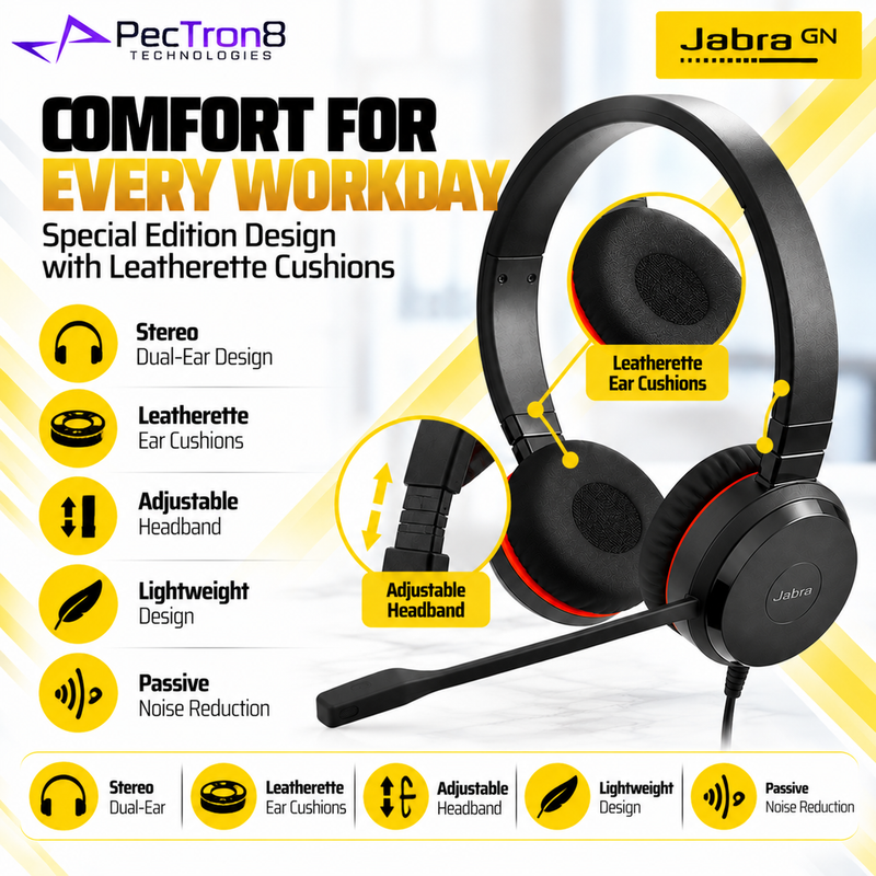 Jabra Evolve 20 SE MS Stereo USB-C Wired Headset | Noise-Cancelling Mic