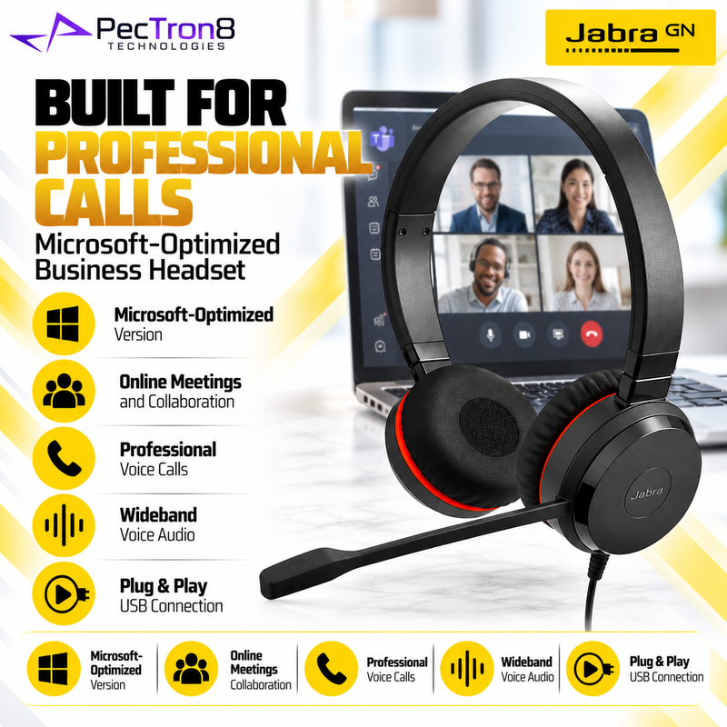 Jabra Evolve 20 SE MS Stereo USB-C Wired Headset | Noise-Cancelling Mic