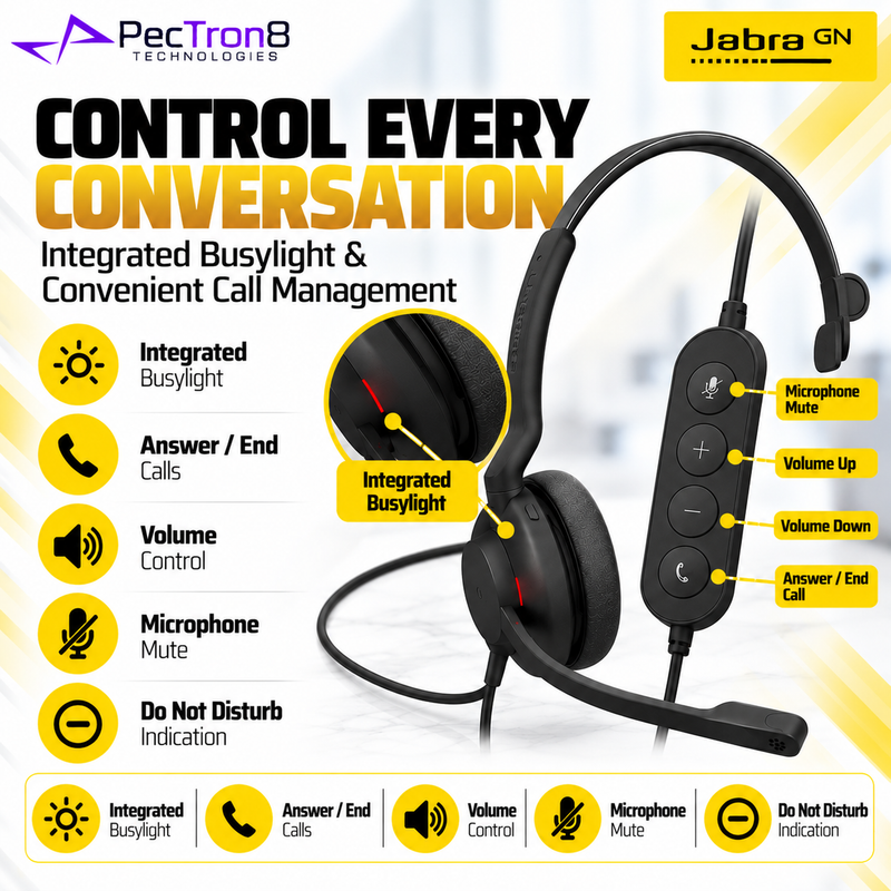 Jabra Evolve2 30 SE USB-C/A UC Mono Headset | Dual-Mic & Busylight