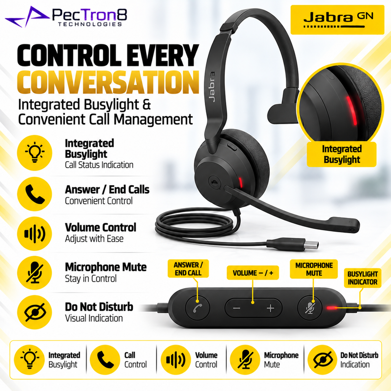 Jabra Evolve2 40 SE MS Mono USB-C/A Headset | 3-Mic, Teams Certified