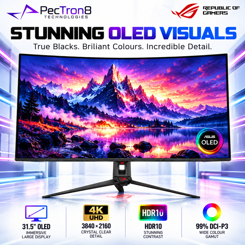 ASUS ROG Swift OLED PG32UCDP 31.5" 4K Dual-Mode Gaming Monitor – 240Hz / 480Hz, WOLED, HDR10, USB-C 90W