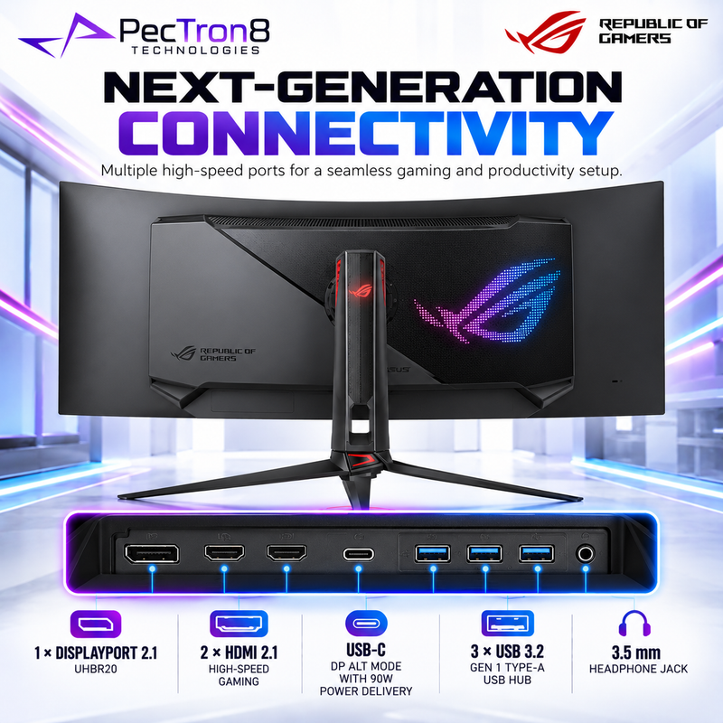 ASUS ROG Swift OLED PG34WCDN 34" 360Hz QD-OLED Gaming Monitor – UWQHD, DisplayPort 2.1, HDMI 2.1, USB-C 90W