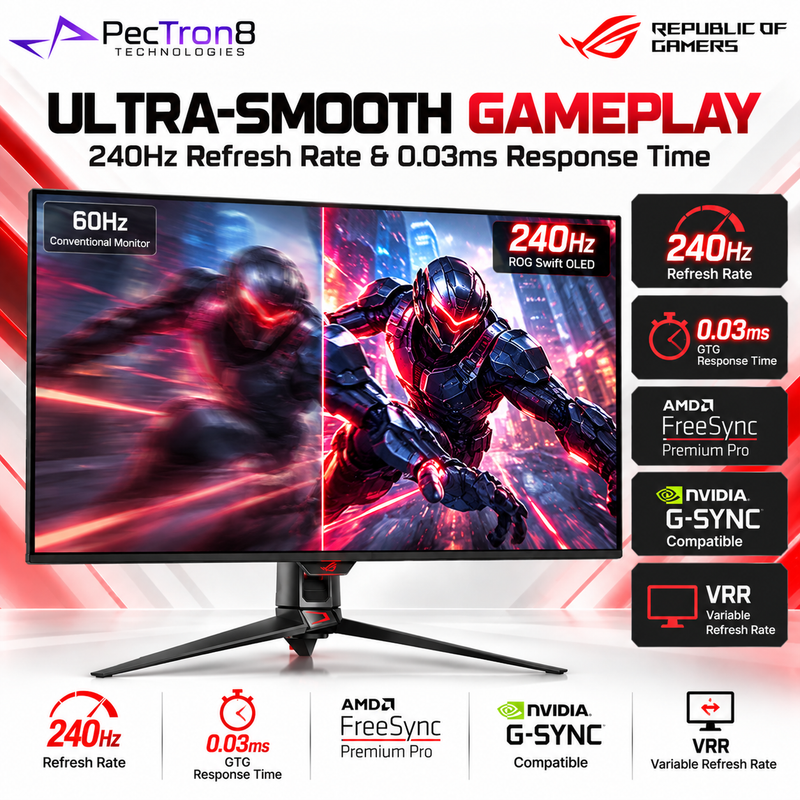 ASUS ROG Swift OLED PG32UCDM 32" 4K 240Hz QD-OLED Gaming Monitor | HDMI 2.1 | USB-C 90W
