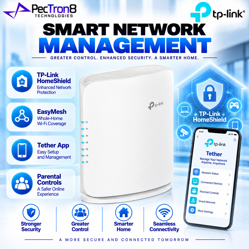 TP-Link Archer BE450 BE7200 Dual-Band Wi-Fi 7 Router – 2.5GbE WAN, EasyMesh, USB 3.0, HomeShield