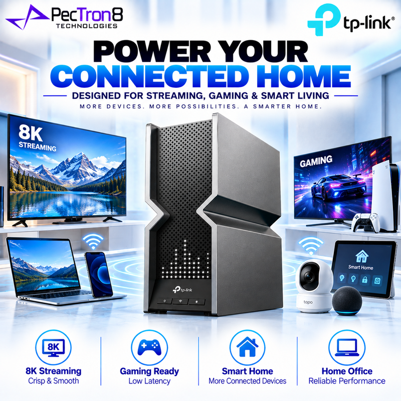 TP-Link Archer BE800 BE19000 Tri-Band Wi-Fi 7 Router – Dual 10GbE, 4×2.5GbE, LED Display, EasyMesh