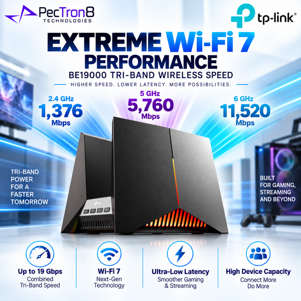 TP-Link Archer GE800 BE19000 Tri-Band Wi-Fi 7 Gaming Router – Dual 10GbE, 4×2.5GbE, RGB Lighting, EasyMesh