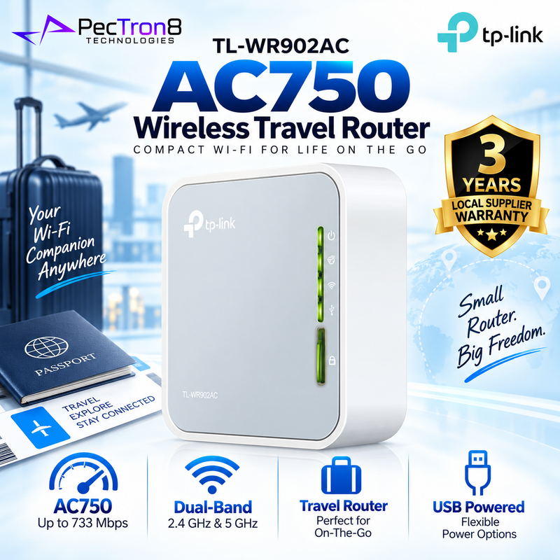 TP-Link TL-WR902AC AC750 Wireless Travel Router – Dual-Band, 5 Operating Modes, USB Powered, Portable Wi-Fi Router