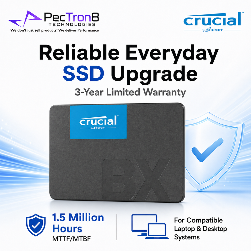 Crucial BX500 2TB 2.5” SATA SSD 3D NAND Internal Solid State Drive for Laptop Desktop