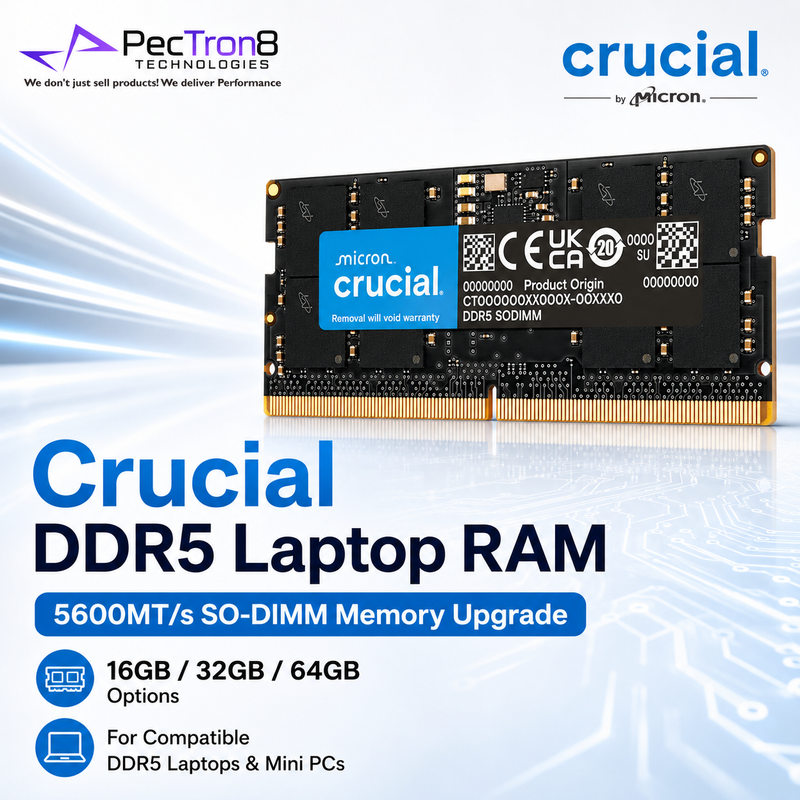 Crucial DDR5 5600MT/s Laptop RAM SODIMM 16GB 32GB 64GB Memory Upgrade