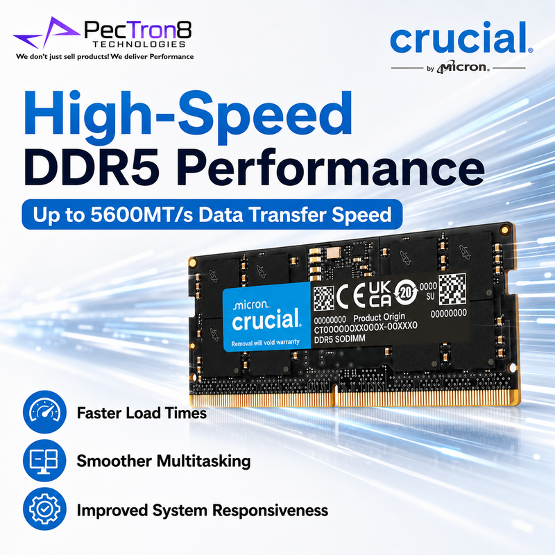 Crucial DDR5 5600MT/s Laptop RAM SODIMM 16GB 32GB 64GB Memory Upgrade