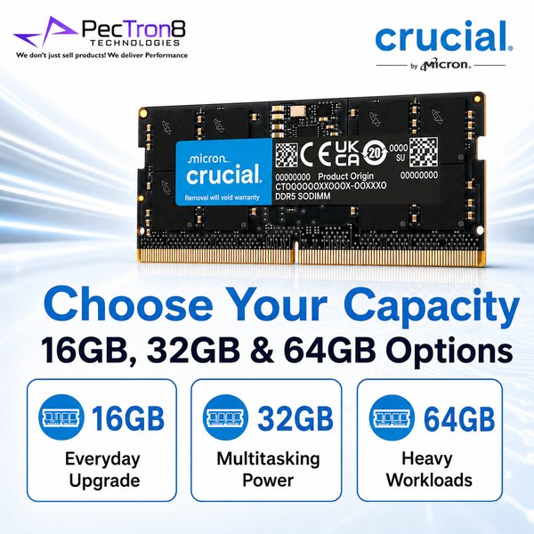 Crucial DDR5 5600MT/s Laptop RAM SODIMM 16GB 32GB 64GB Memory Upgrade