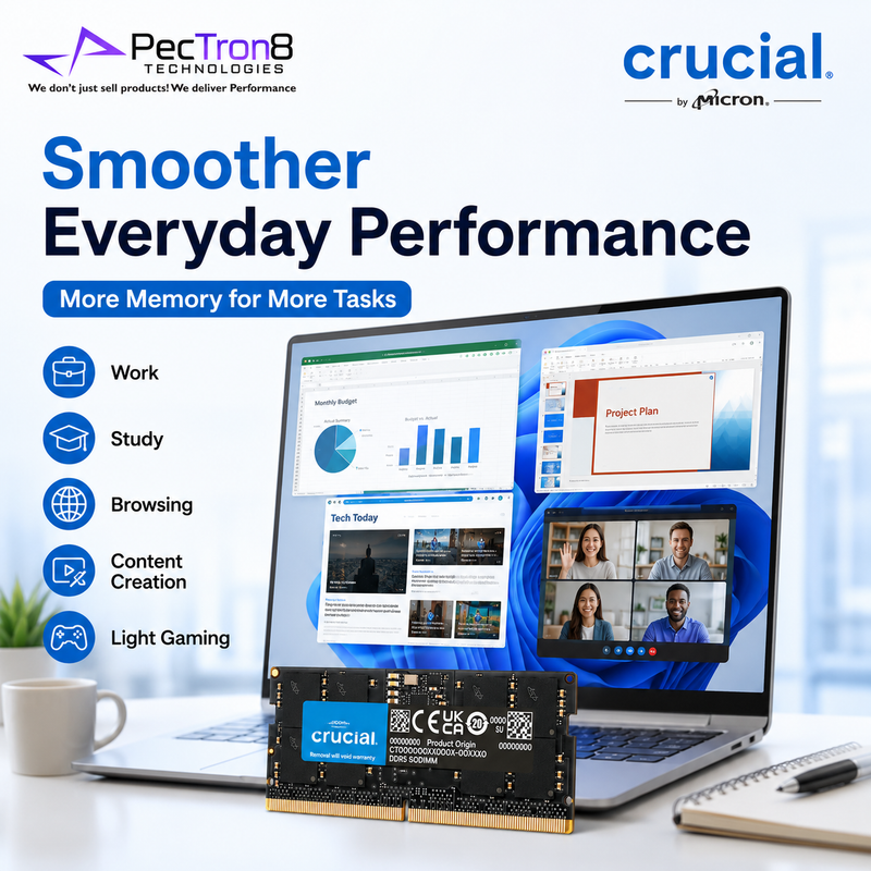 Crucial DDR5 5600MT/s Laptop RAM SODIMM 16GB 32GB 64GB Memory Upgrade