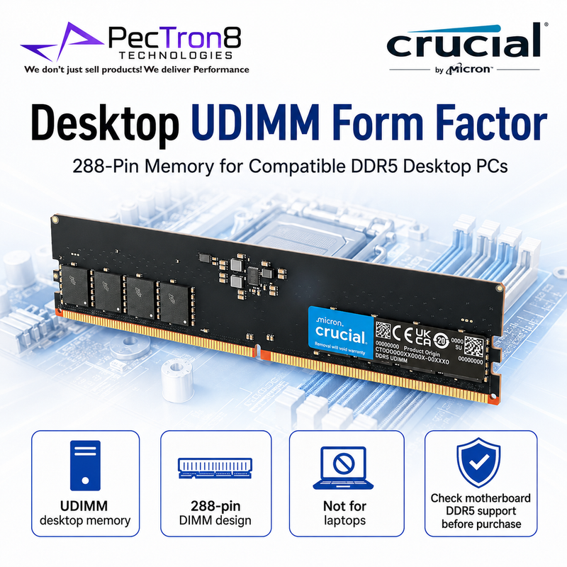 Crucial 64GB DDR5-5600 UDIMM Desktop RAM 288-Pin PC5-44800 Non-ECC Memory