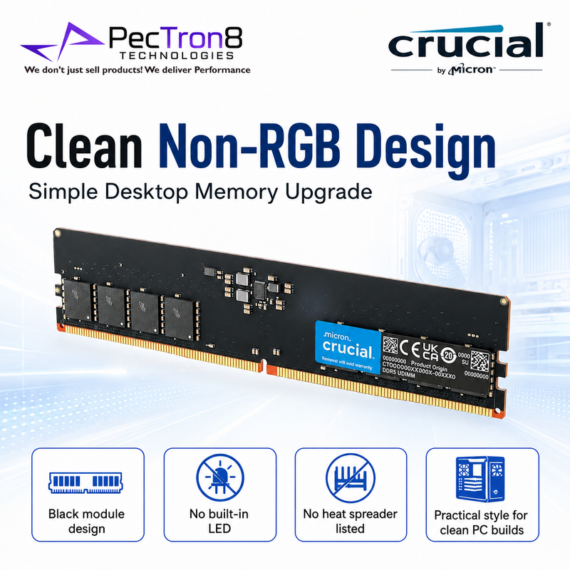 Crucial 64GB DDR5-5600 UDIMM Desktop RAM 288-Pin PC5-44800 Non-ECC Memory