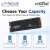 Crucial T500 PCIe Gen4 NVMe M.2 2280 SSD 1TB/2TB/4TB Non-Heatsink Internal SSD | Laptop Desktop Compatible | 5Y Warranty
