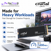Crucial T500 PCIe Gen4 NVMe M.2 2280 SSD 1TB/2TB/4TB Non-Heatsink Internal SSD | Laptop Desktop Compatible | 5Y Warranty