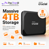Crucial X9 4TB Portable SSD USB-C External Solid State Drive Up to 1050MB/s Read for Laptop PC Mac Android