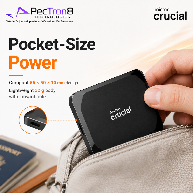 Crucial X9 4TB Portable SSD USB-C External Solid State Drive Up to 1050MB/s Read for Laptop PC Mac Android
