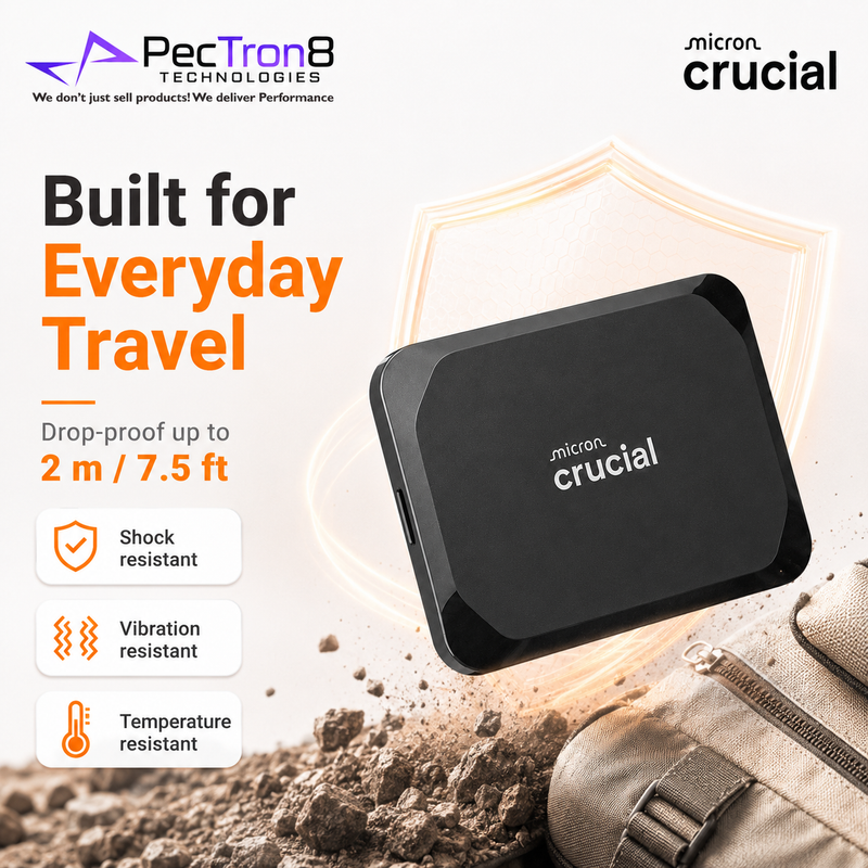 Crucial X9 4TB Portable SSD USB-C External Solid State Drive Up to 1050MB/s Read for Laptop PC Mac Android