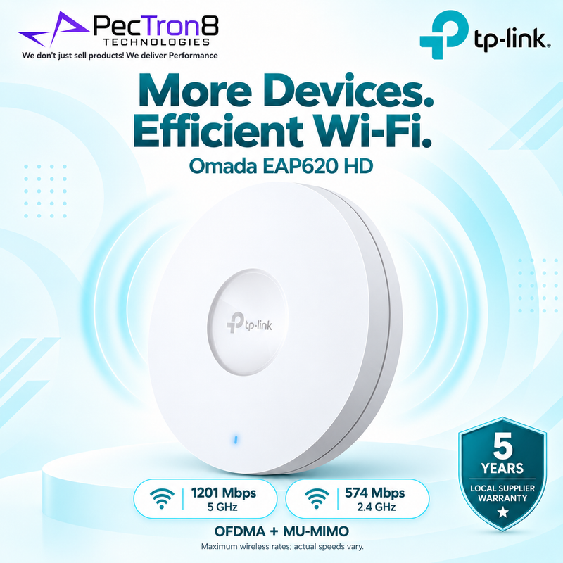 TP-Link Omada EAP620 HD AX1800 Ceiling Mount Dual-Band Wi-Fi 6 Access Point | PoE+ | Omada SDN | WPA3 Enterprise