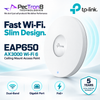 TP-Link Omada EAP650 AX3000 Ceiling Mount Dual-Band Wi-Fi 6 Access Point – PoE+, Omada SDN, WPA3