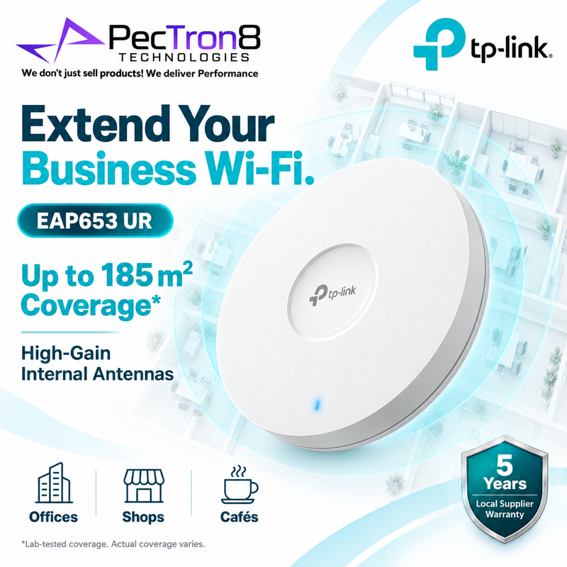 TP-Link Omada EAP653 UR AX3000 Ceiling Mount Dual-Band Wi-Fi 6 Access Point – PoE+, Omada SDN, Gigabit Ethernet