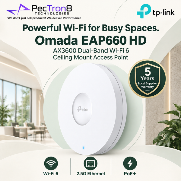 TP-Link Omada EAP660 HD AX3600 Ceiling Mount Dual-Band Wi-Fi 6 Access Point – 2.5GbE PoE+, Omada SDN, Enterprise Wireless
