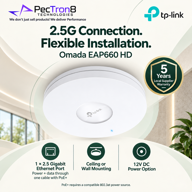 TP-Link Omada EAP660 HD AX3600 Ceiling Mount Dual-Band Wi-Fi 6 Access Point – 2.5GbE PoE+, Omada SDN, Enterprise Wireless