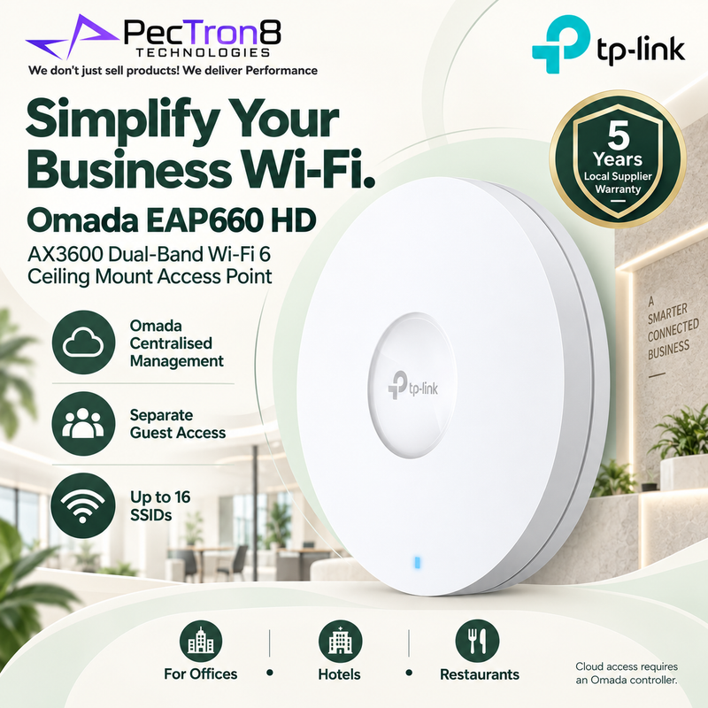 TP-Link Omada EAP660 HD AX3600 Ceiling Mount Dual-Band Wi-Fi 6 Access Point – 2.5GbE PoE+, Omada SDN, Enterprise Wireless