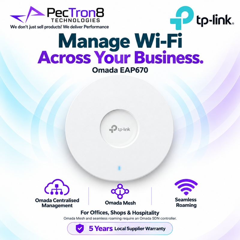 TP-Link Omada EAP670 AX5400 Wi-Fi 6 Ceiling Mount Access Point – 2.5GbE, PoE+, Omada SDN, WPA3 Enterprise