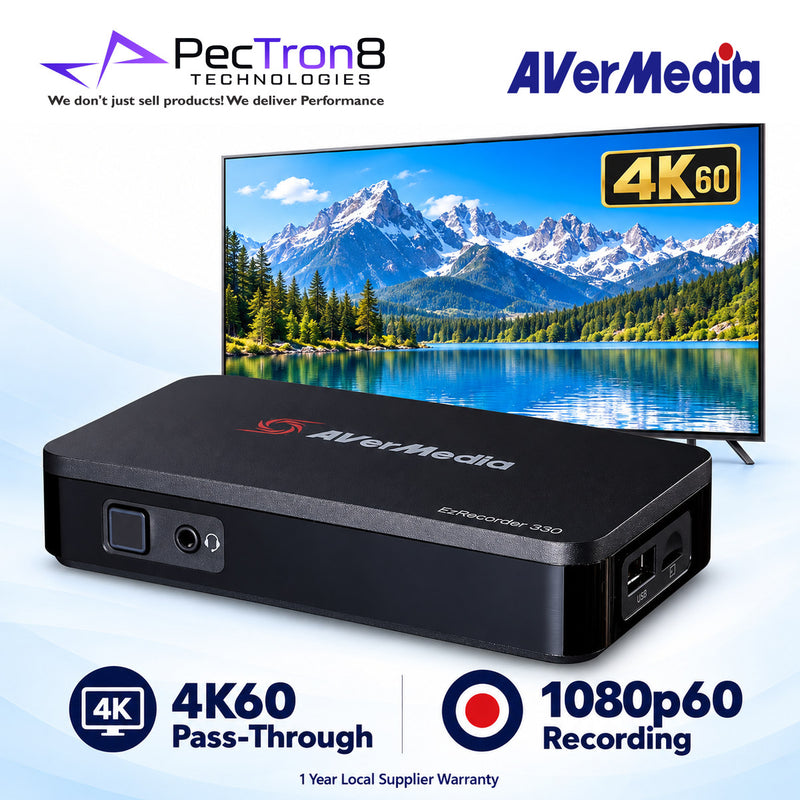 AVerMedia EzRecorder 330 ER330 Standalone Video Recorder – 1080p60 Recording, 4K60 Pass-Through, H.265, PC-Free Streaming