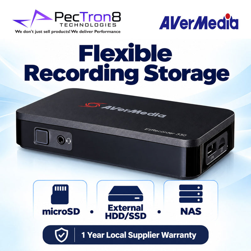 AVerMedia EzRecorder 330 ER330 Standalone Video Recorder – 1080p60 Recording, 4K60 Pass-Through, H.265, PC-Free Streaming