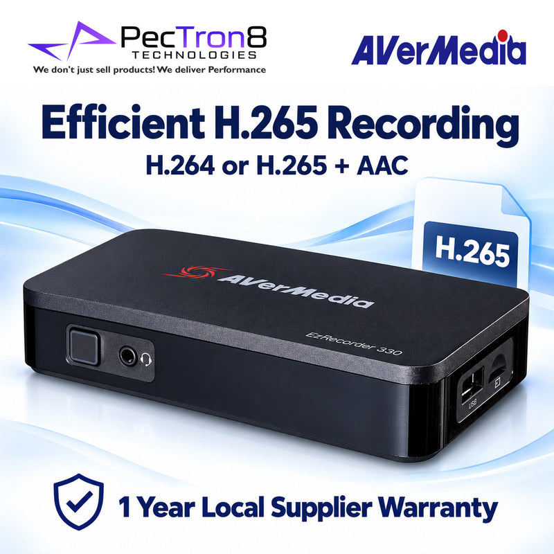 AVerMedia EzRecorder 330 ER330 Standalone Video Recorder – 1080p60 Recording, 4K60 Pass-Through, H.265, PC-Free Streaming