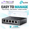 TP-Link Omada ES205GP 5-Port Gigabit Easy Managed Switch with 4-Port PoE+, 65 W PoE Budget, Omada SDN Cloud Management