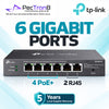TP-Link Omada ES206GP 6-Port Gigabit Easy Managed Switch with 4-Port PoE+, 65W PoE Budget, Omada SDN Cloud Management