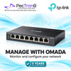 TP-Link Omada ES208GP 8-Port Gigabit Easy Managed PoE+ Switch – 123 W PoE Budget, Omada SDN, Cloud Management