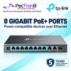 TP-Link Omada ES210GMP 10-Port Gigabit Easy Managed PoE+ Switch – 8 PoE+ Ports, 123 W Budget, Omada SDN Cloud Management