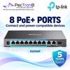 TP-Link Omada ES210GP 10-Port Gigabit Easy Managed Switch with 8-Port PoE+, 123W PoE Budget, Omada SDN Cloud Management
