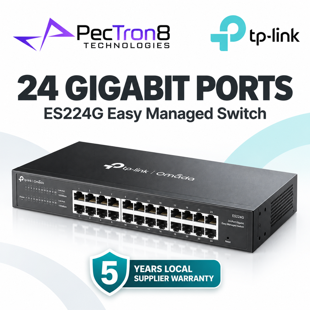 TP-Link Omada ES224G 24-Port Gigabit Easy Managed Switch – Layer 2, Omada SDN, VLAN, QoS, Rackmount