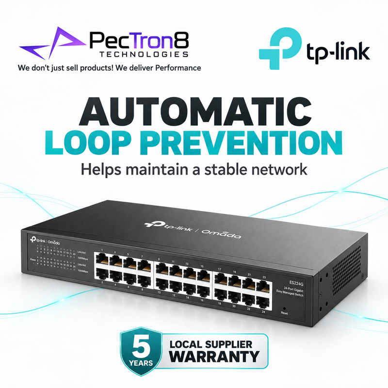 TP-Link Omada ES224G 24-Port Gigabit Easy Managed Switch – Layer 2, Omada SDN, VLAN, QoS, Rackmount