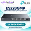 TP-Link Omada ES228GMP 28-Port Gigabit Easy Managed PoE+ Switch – 24 PoE+ Ports, 384W PoE Budget, 2 Gigabit RJ45 + 2 SFP Uplinks, Omada SDN