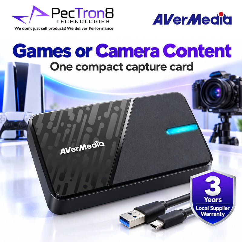 AVerMedia StreamLine MINI+ GC311G2 USB Capture Card – 1080p60 Capture, 4K60 HDR Pass-through, HDMI 2.0, USB-C