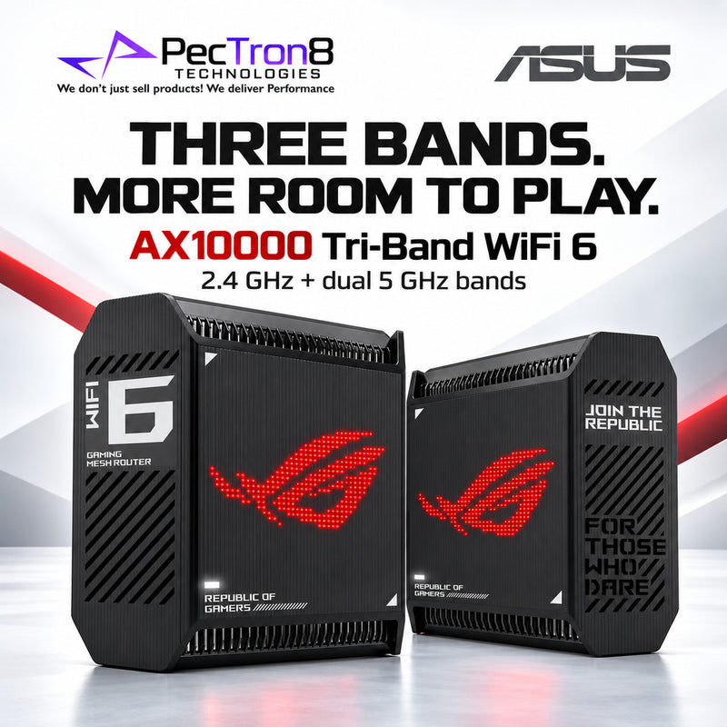 ASUS ROG Rapture GT6 (B-2-PK) AX10000 Tri-Band Wi-Fi 6 Gaming Mesh System – AiMesh, 2.5GbE WAN, AiProtection Pro, 2-Pack