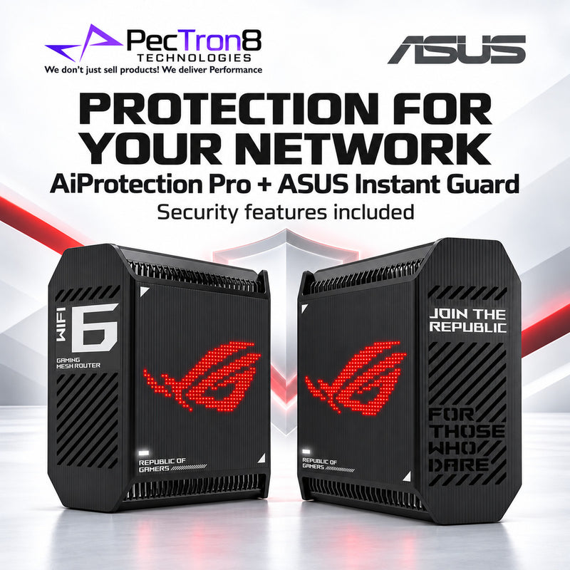 ASUS ROG Rapture GT6 (B-2-PK) AX10000 Tri-Band Wi-Fi 6 Gaming Mesh System – AiMesh, 2.5GbE WAN, AiProtection Pro, 2-Pack