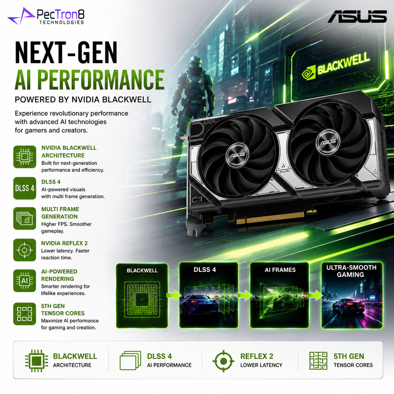 ASUS Dual GeForce RTX 5060 Ti 8GB GDDR7 Graphics Card | NVIDIA Blackwell | DLSS 4 | PCIe 5.0