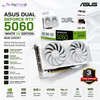 ASUS Dual GeForce RTX™ 5060 White OC Edition 8GB GDDR7 Graphics Card | NVIDIA Blackwell | DLSS 4 | PCIe 5.0