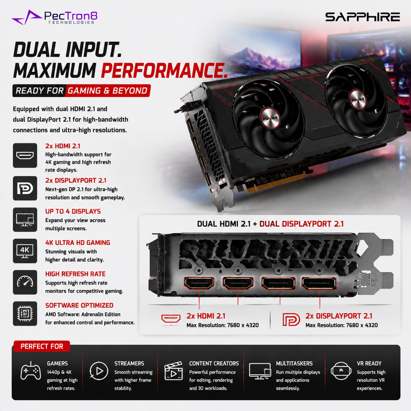 SAPPHIRE PULSE RX 9070 GRE Gaming OC 12GB GDDR6 Graphics Card | AMD RDNA 4 | FSR 4 | Ray Tracing | PCIe 5.0