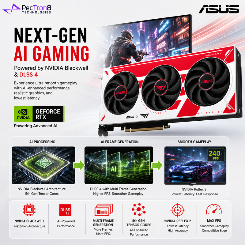 ASUS T1 GeForce RTX 5060 Ti 8GB GDDR7 OC Edition Graphics Card PCIe 5.0 DLSS 4 Ray Tracing HDMI 2.1 DisplayPort 2.1