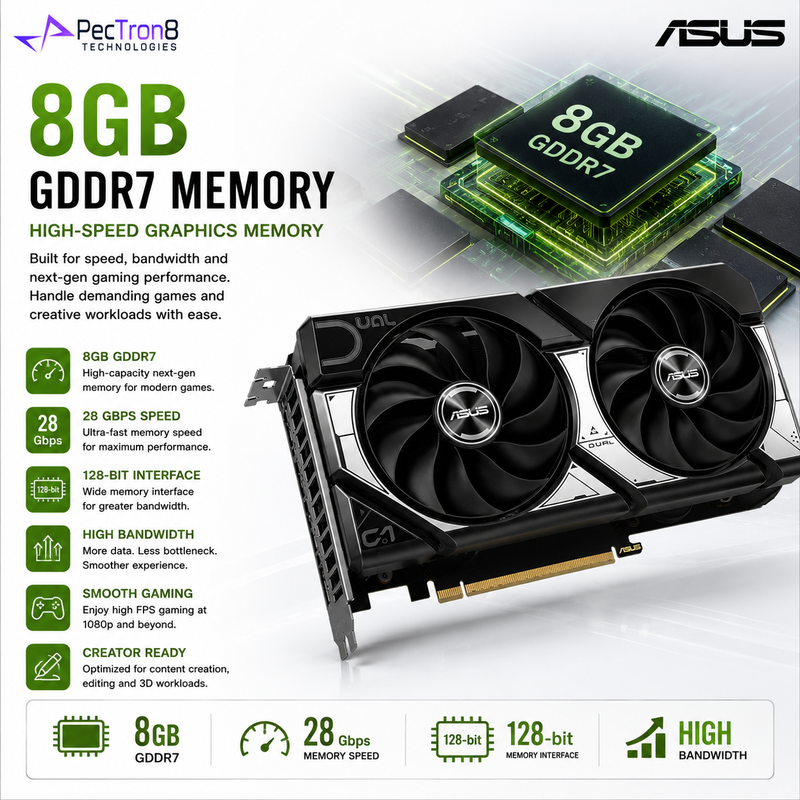 ASUS Dual GeForce RTX 5060 Ti 8GB GDDR7 Graphics Card | NVIDIA Blackwell | DLSS 4 | PCIe 5.0